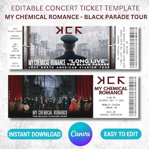 My Chemical Romance Ticket Template - Long Live The Black Parade Tour - Digital