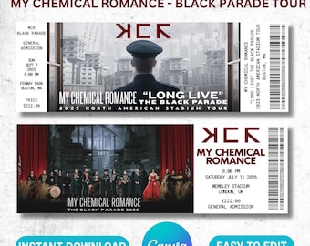 Plantilla de entrada para My Chemical Romance - Gira Long Live The Black Parade - Digital