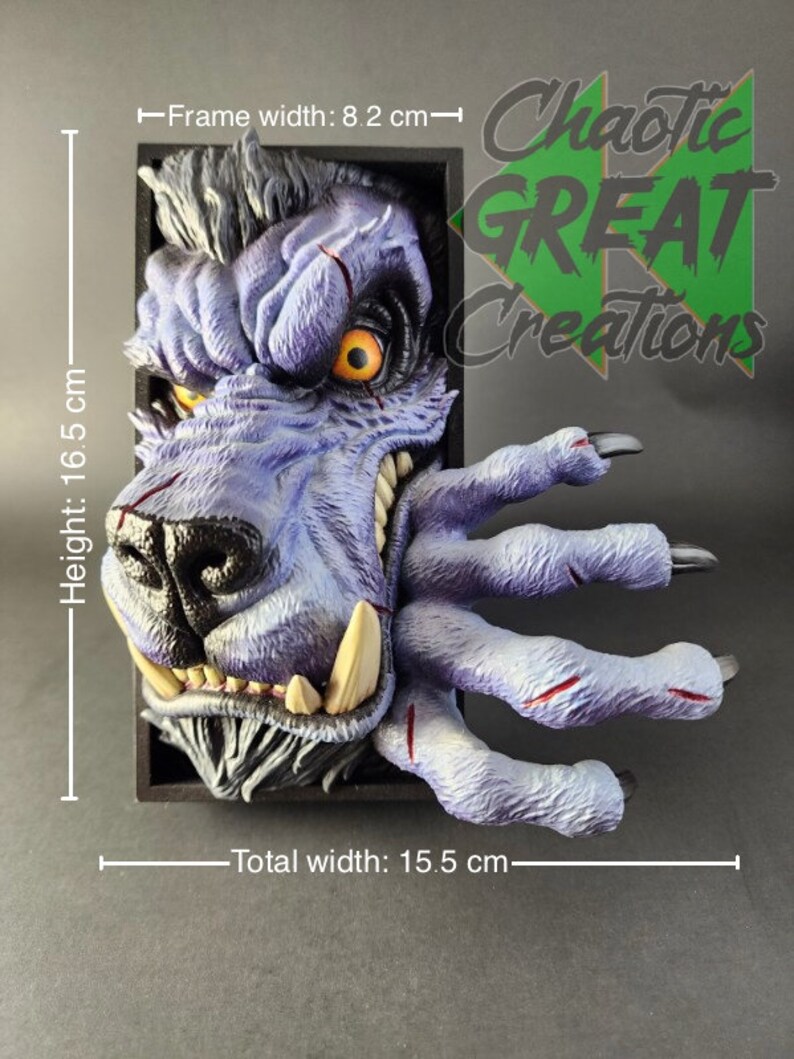 Werewolf Book Nook / Fantasy Decor Gift - 3D Printed With Eco Resin and ...