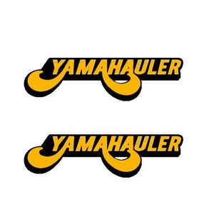 Yamaha Yamahauler Fuel Tank Decal, black/red/yellow, 1 pair (top-coatable)