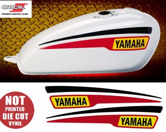 Yamaha Sr500s Fuel Tank Decal, Black/red/yellow, 1 Pair (top