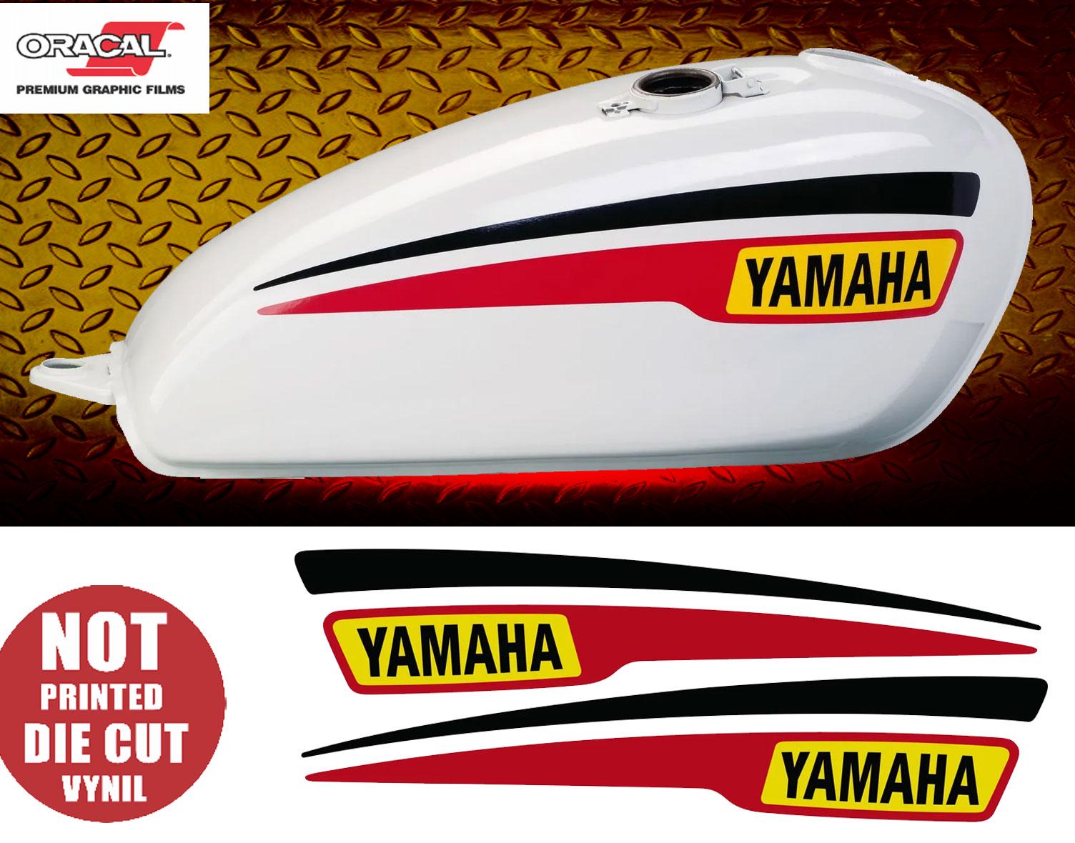 Yamaha Sr500s Fuel Tank Decal, Black/red/yellow, 1 Pair (top