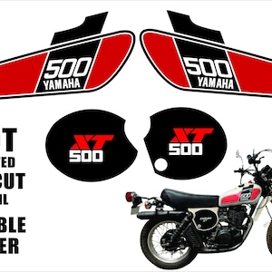 Yamaha XT500 1975 Fuel Tank Decal, 6 pieces 1 pair (top-coatable)
