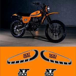 Yamaha XT500 1975 Fuel Tank Decal, 4 pieces 1 pair (top-coatable)
