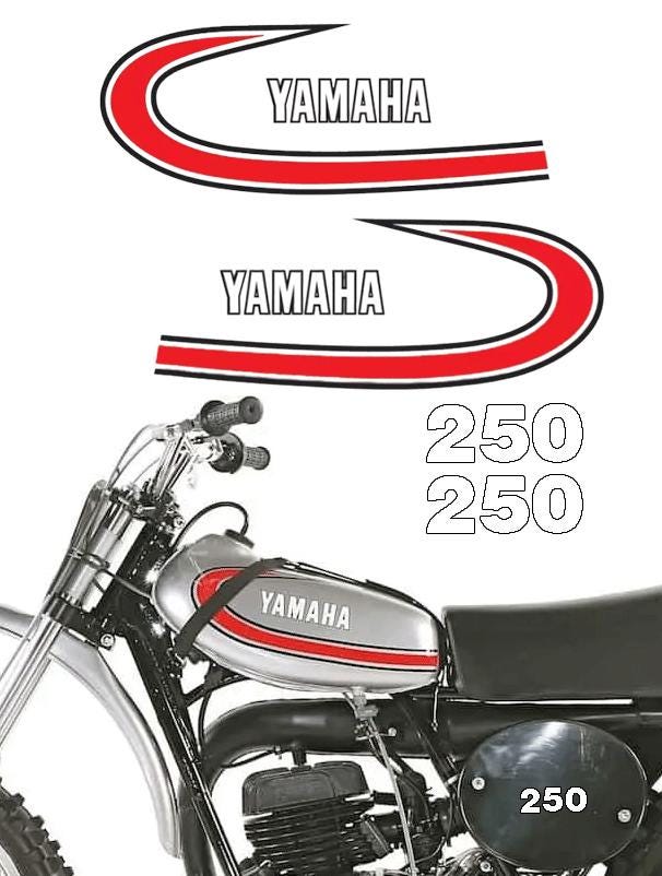 1974 Yamaha YZ250 Tank Cover Decal Graphic Kit - Restore Your Vintage Dirt Bike