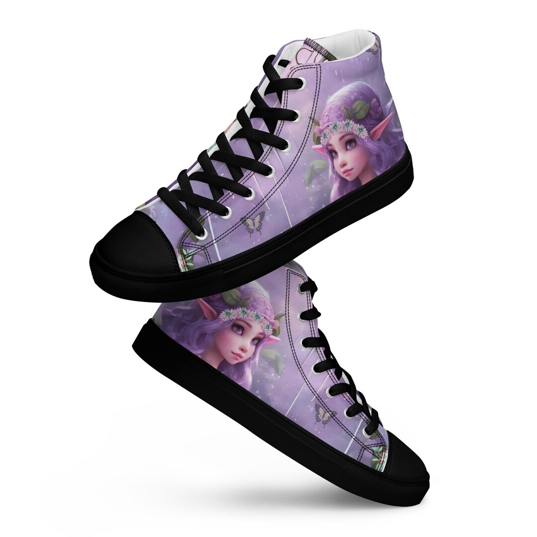 Abstract Pastel  Holographic Men's High Top Shoes