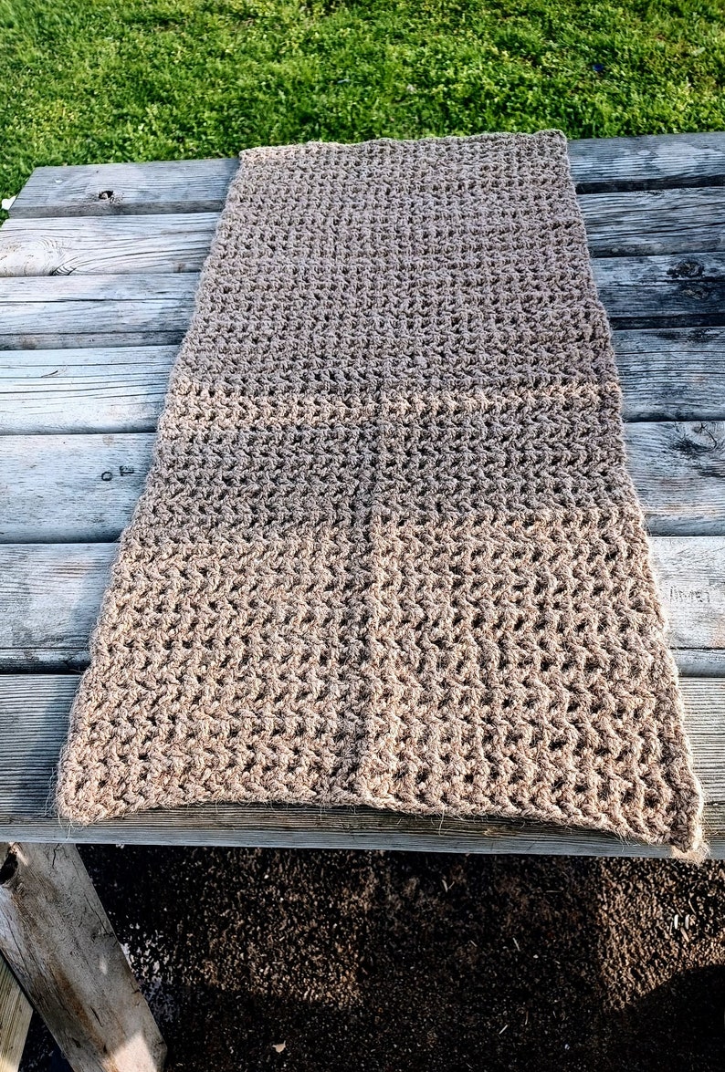 Bench Cushion Made of Jute , Crochet Jute Chair Cover , Universal Bench Pad , Zero Waste Living Gift zdjęcie 2