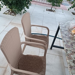 Bench Cushion Made of Jute , Crochet Jute Chair Cover , Universal Bench Pad , Zero Waste Living Gift zdjęcie 3