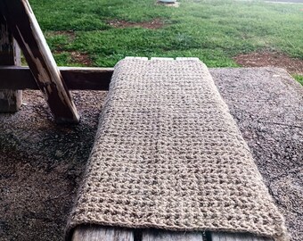 Bench Cushion Made of Jute , Crochet Jute Chair Cover , Universal Bench Pad ,  - Zero Waste Living Gift