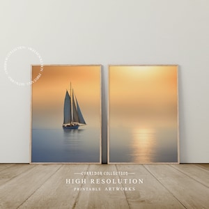 Sailing picture, Sailboat photo, 2 Piece Sailboat Photography, Set of 2 Wall Decor, Boat Decor, Nautical Photography, Printable Art | F-11