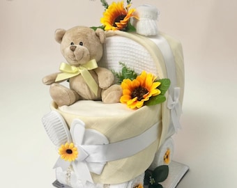 Pram Nappy Cake: Baby Boy or Girl | Baby Shower Gift Hamper, Maternity Leave