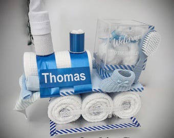 Train Baby Hamper: Newborn Essentials Gift Set