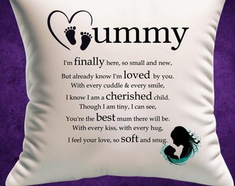 Personalised Baby To Mummy Cushion, Poem gift, Printed Cushion, Custom Gift, Keepsake, Mothers Day Present, Throw Pillow (45x45cm)