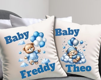 Personalised Baby Boy cushion, maternity gift, birthday boy gift