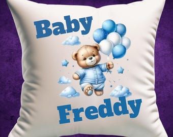 Personalised Baby Boy cushion, maternity gift, birthday boy gift