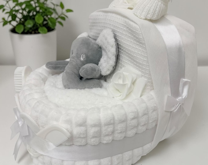 NAPPY CAKE Crib in luxurious premium white