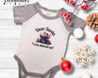 Dear Santa I Was Stitched Up – Christmas Baby Bodysuit (0-3 Months)