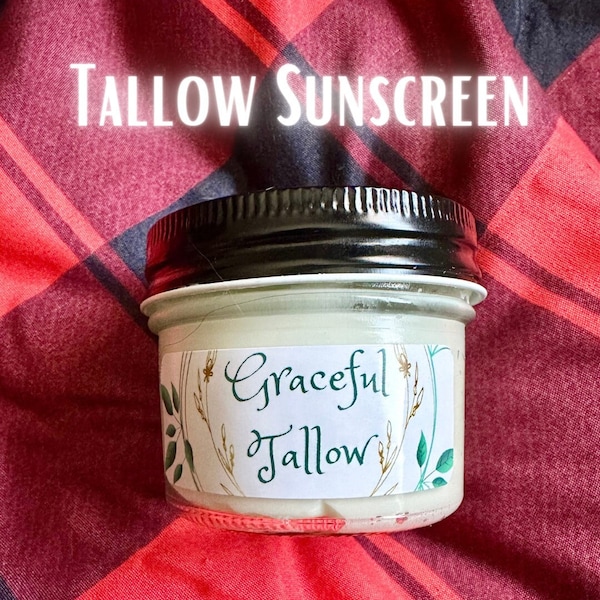 Organic Tallow Sunscreen Grass Fed Tallow Face & Body Lotion / Eye Cream! Skin care gift Hydrating body butter gifts Non-Nano Zinc Oxide