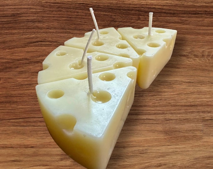 Cheese Shaped Candle All Natural Beeswax Candles Food Shape Candles Tallow Candle for Cheese Lover gift for Cheese gifts for Coworker gifts