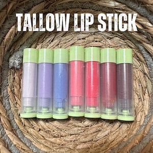 Tallow Lip Stick Eye Shadow All Natural Lip Balm Tallow Cheek Lip & Eye Tint Non-Toxic Makeup Sun Protection Lips nontoxic Sun Balm blush