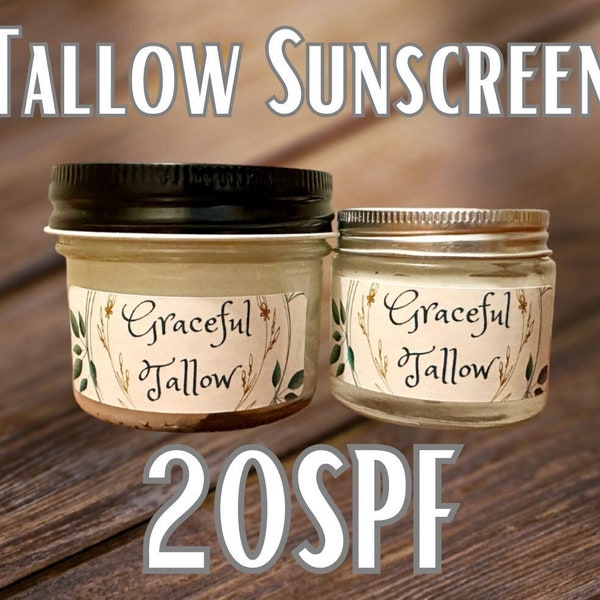 Tallow Sunscreen Non Toxic Grass Fed Beef Tallow Face & Body Lotion / Eye Cream! Skin care gift for Mom gifts for Him  Non-Nano Zinc Oxide