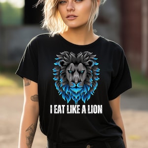 Lion Diet T-shirt for Carnivore Tshirt gift for Meat Lover gifts Healthy Diet Shirt Carnivore Diet T shirts Funny Tee for BBQ Lover T-shirt