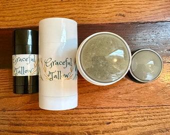 Talg Deodorant Ungiftig Gras gefüttert Rindertalg Deodorants Mit & Ohne Natron Bentonit Ton Ganz natürliche Hautpflege Mutter Geschenk Fleischfresser