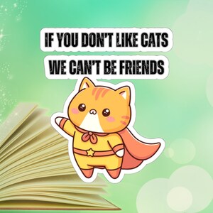 Cat Stickers for Cat Lover gift Cat Mom Gift Funny Cat Sticker Cute Cat Sticker Gift for Her Cat Super Hero Sticker Funny Kitty Stickers