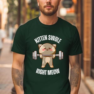 Cat Pun Shirt Funny Cats Working Out TShirt Cat Lifting Weights T Shirts Cat Powerlifting T-shirt for Cat Lover gift for Gym Lover gifts