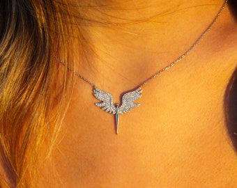 Handmade Sterling Silver Archangel Angel, Archangel Michael Pendant, Guardian Angel Necklace, Angel Charm Necklace, Religious Necklace