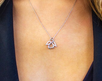 Handmade Silver Angel Wing Pendant, Angel Jewelry Gift For Her, Guardian Angel Necklace, Angel Charm Necklace, Sterling Silver Angel Jewelry