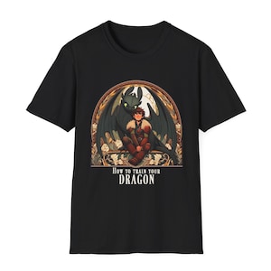 DRAGON RIDER and his Lovely Dragon Unisex T-Shirt, Exclusive HTTYD Black & White Beautiful T-Shirts, Adorable Original Tee Gifts, All Sizes