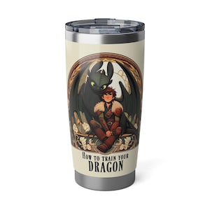 DRAGON RIDER And His Lovely Dragon 20oz Tumbler, Beautiful Exclusive HTTYD Tumbler, Really Adorable Httyd Gift, Original Httyd Cute Tumbler