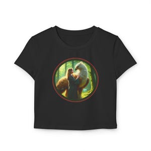 WIZARDRY STUDENT And Her Griffin Super Cute T-Shirt, Beautiful Fantasy HP Crop Top, Gift for Her, Cute Tee for a Fan of a Very Famous Witch
