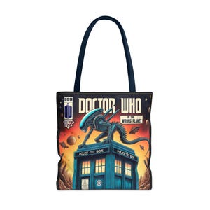 The DOCTOR In The WRONG PLANET Exclusive Tote Bag, Sci-Fi Original Crossover Bag, Stylish Geek Chic Accessories, Gift for Fan of The Doctor