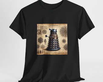 DA VINCI'S NIGHTMARE Exclusive Exterminate Unisex Tee, For Fans of The Doctor, Perfect Gift, Original Dw T-Shirt, All Size, Black and White