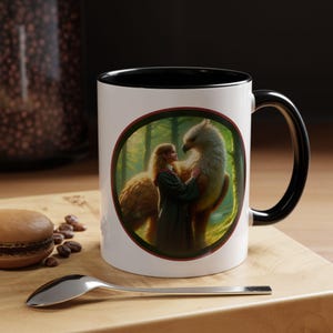 WIZARDRY STUDENT And Her Griffin Beautiful Mug (11 - 15oz), Original HP Art, Two Colors & Sizes, A Famous WItch Exclusive Pretty Potter Mug