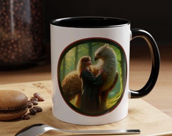 WIZARDRY STUDENT And Her Griffin Beautiful Mug (11 - 15oz), Original HP Art, Two Colors & Sizes, A Famous WItch Exclusive Pretty Potter Mug