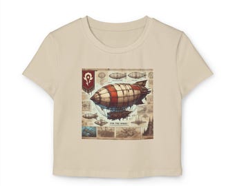HORDE ZEPPELIN Super słodka koszulka, ekskluzywna koszulka, grafika Goblins Zeppelin Blueprint, idealny prezent dla miłośników WoW, ekskluzywna, słodka moda Horde