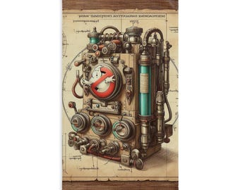 STEAMPUNK PROTON PACK Exclusive Hand Towel, Steampunk Ghost Busting Bath Towel, Really Beautiful Gift for Fans, Perfect Ghost Hunting Decor