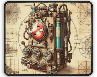 STEAMPUNK PROTON PACK Mouse Pad, Exclusive Ghost Hunting Desk Accessory, A Perfect Gift for Fan, Steampunk Victorian Ghost Buster Mouse Pad