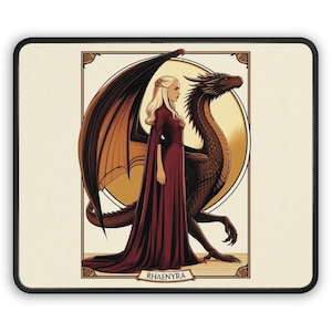 The PRINCESS of DRAGONSTONE and the Dragon Beautiful Mouse Pad, Exclusive HOTD Design Artistic Mouse Pad, Perfect Unique Gift for Hotd Fans