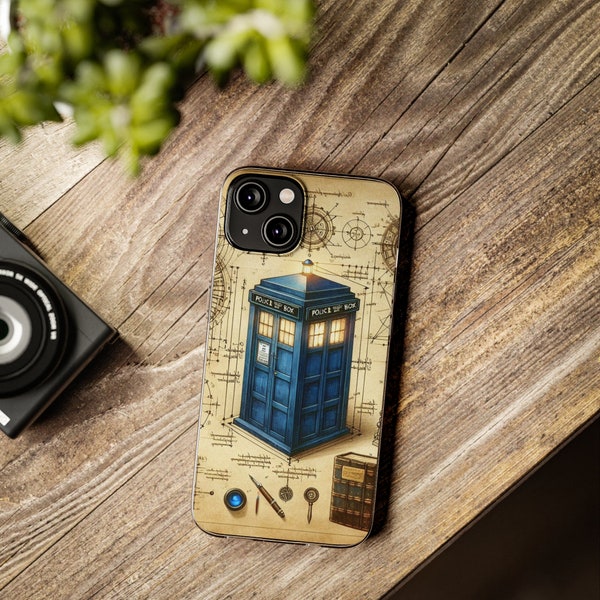 DA VINCI'S DREAM Exclusive Doctor Soft Phone Case, Iphone, Samsung Galaxy, Google Pixel, alle Modelle, Whovian Gift Blue Phone Box Phone Case