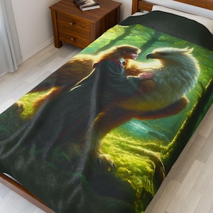 WIZARDRY SUDENT und ihre Griffin Velvet Plüschdecke, eine berühmte Hexe im Wald, reizendes perfektes Geschenk Hermi HP Velveteen Plüschdecke