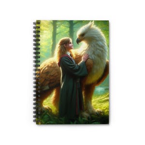 WIZARDRY STUDENT and Her Griffin Absolutely Beautiful Spiral Notebook - Ruled Line, 118 pages Lovely HP Hermio. Griffin Exclusive Notebook