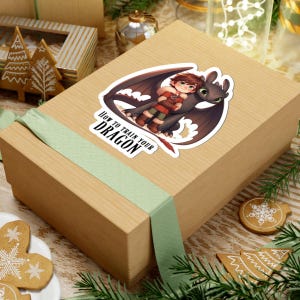 Cute Version DRAGON RIDER And His Lovely Dragon Sticker, HTTYD Super Cute Lovely Stickers, Collectible Httyd Stickers, Perfect Gift for Fan