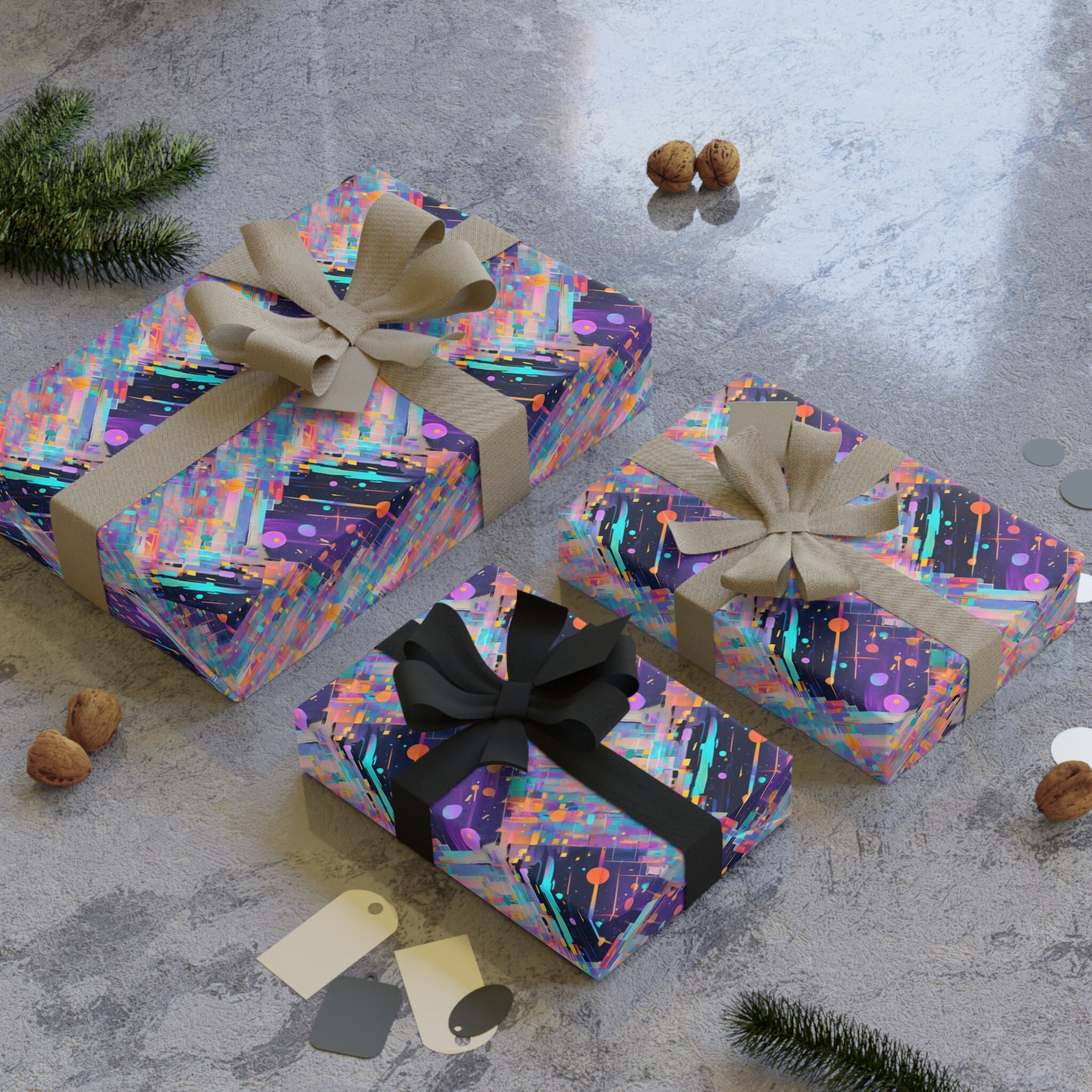 Wrapping Paper: Digital Dream City | Colorful Inspired