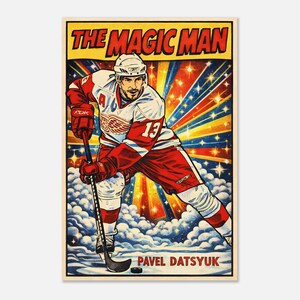 Pavel Datsyuk The Magic Man Detroit Red Wings Hockey Poster | Semi-Gloss Kunstdruck | NHL Fan Geschenk