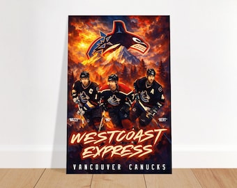 Vancouver Canucks Westcoast Express Aluminum Print | Naslund, Bertuzzi, Morrison Hockey Art | Modern Sports Decor