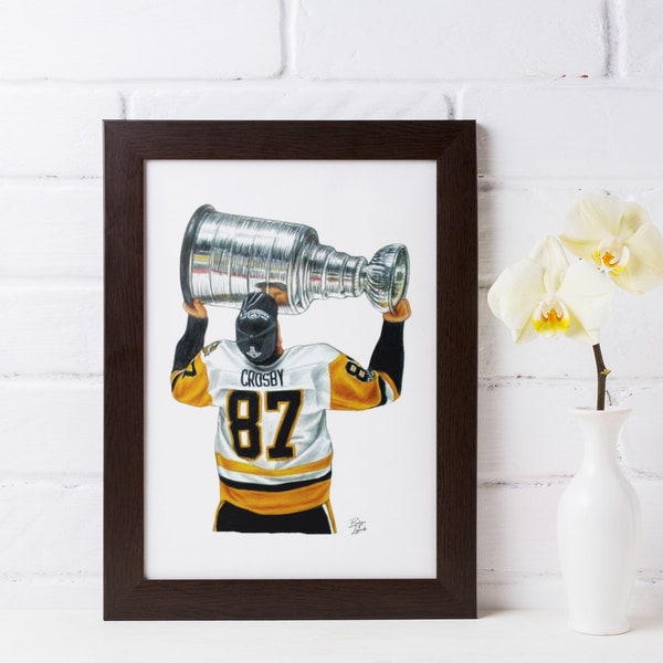 Sidney Crosby Pittsburgh Penguins Handmade Art Print Free Shipping